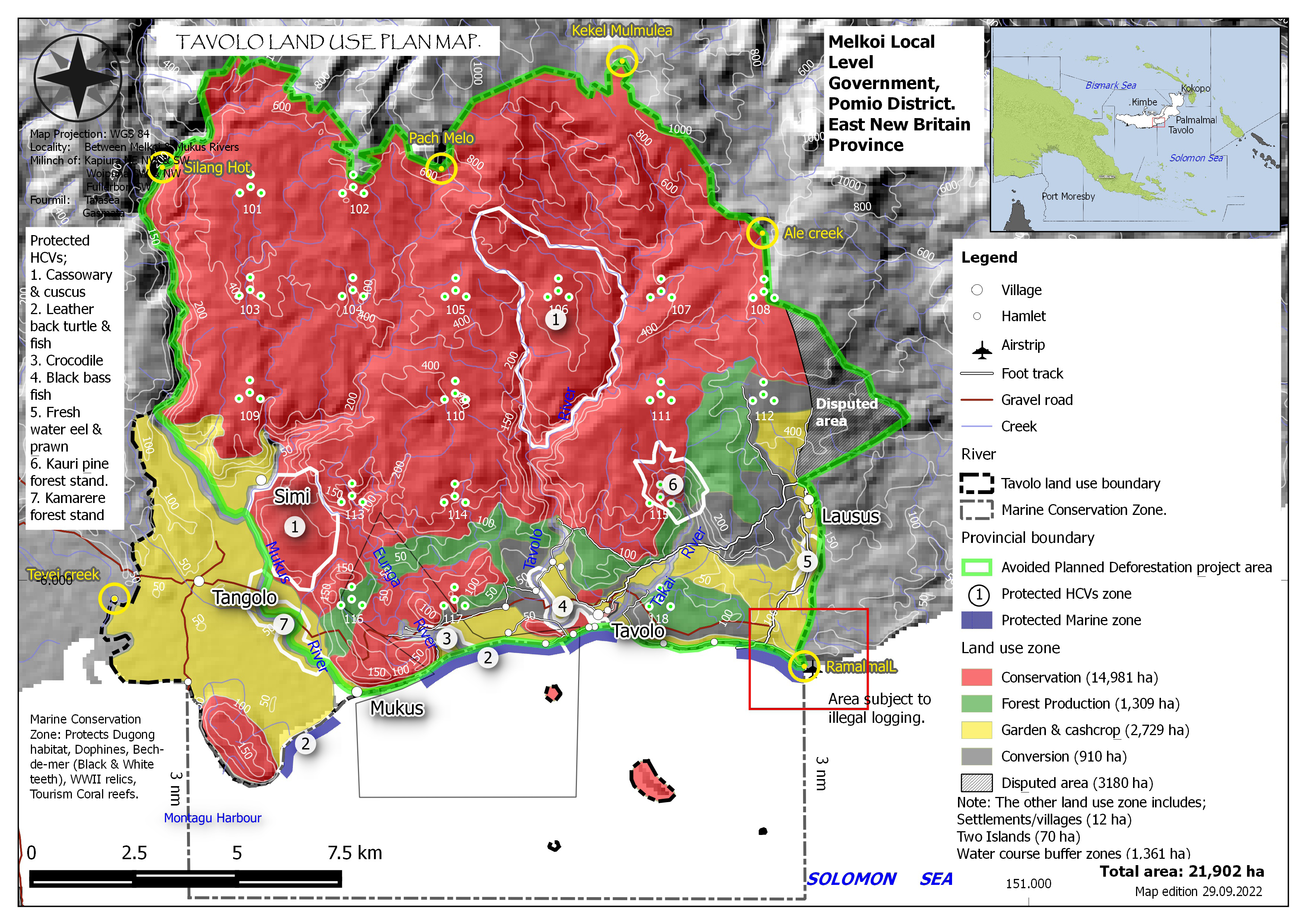 Land use map of the Tavolo Community Conservation Association management area